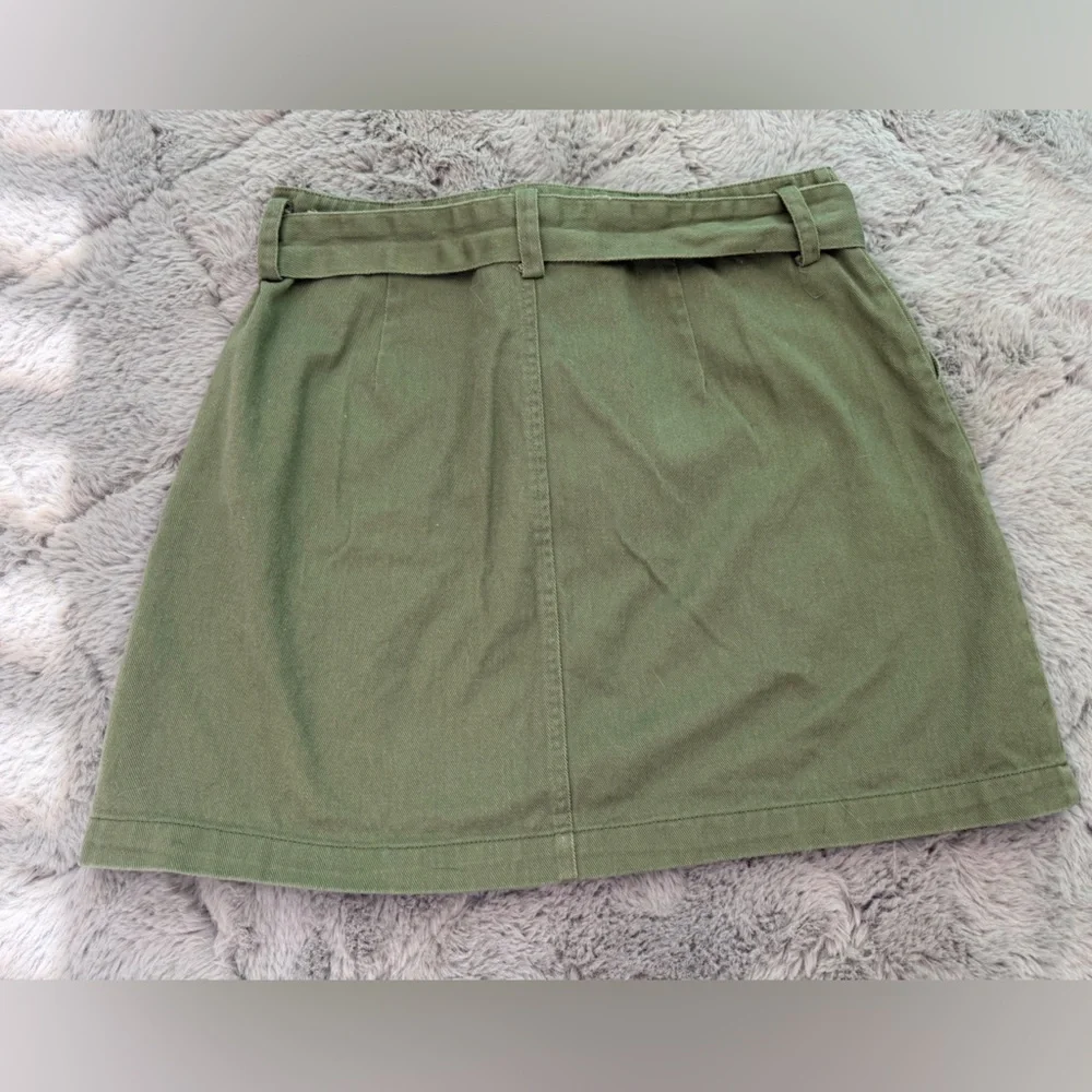 Olive Green Mini Skirt - Picture 2 of 5
